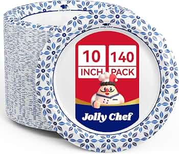 10 inch 140 Pack Disposable Paper Plates
