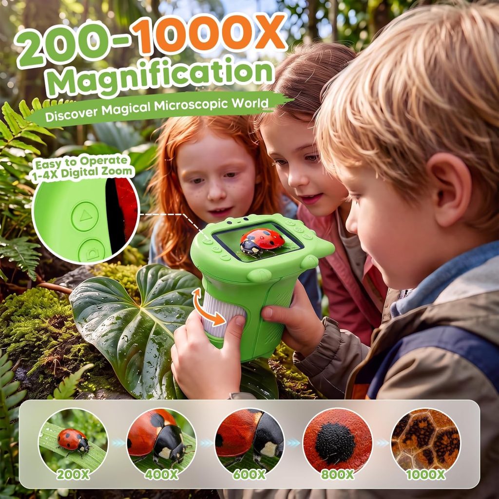 1000X Handheld Digital Microscope for Kids Science Toy(Green)