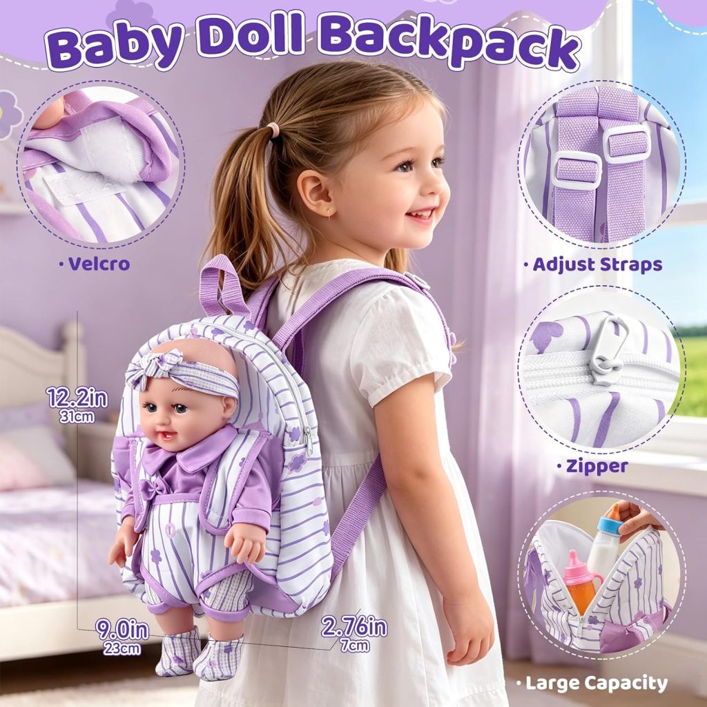 12″ Baby Doll Set for Girls 3-5 6-12, Baby Doll Toys with Accessories