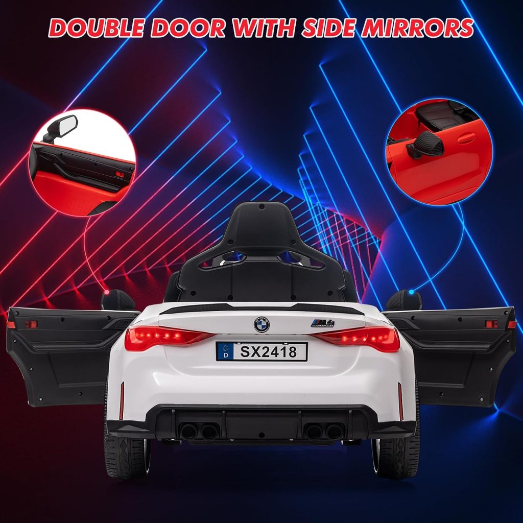 12V Ride On Car for Kids，Licensed BMW M4 Battery Powered Vehicle Car