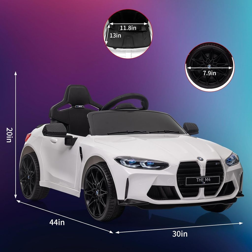 12V Ride On Car for Kids，Licensed BMW M4 Battery Powered Vehicle Car