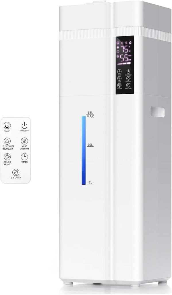 13L/3.43Gal Humidifier Large Room, 800ft² Coverage, 100H Runtime