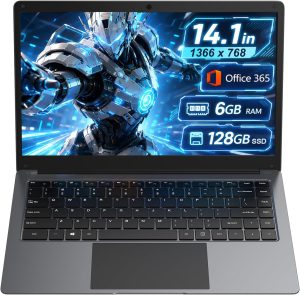 14.1″inch Celeron N Laptop (up to 2.4GHz) 6GB DDR4 128GB SSD Win10 office
