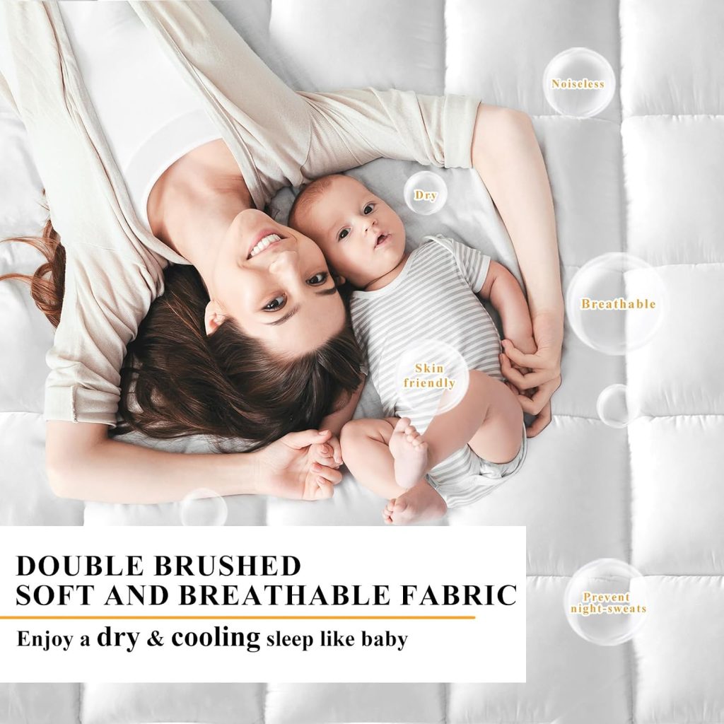 1400 GSM Queen Mattress Topper, Extra Thick Cooling Pillow Top Plush Pad