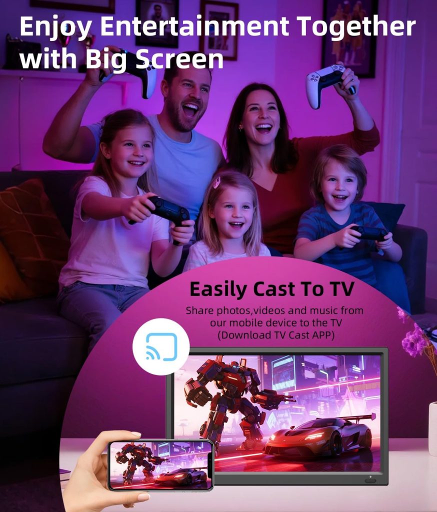 15.6 Inch Small Smart TV HD 1080P LED, Flat Screen Smart Television with ATSC Tuner/HDMI/USB/AV for Kitchen, RV, Camper, Home & Bedroom or On-The-Go Entertainment