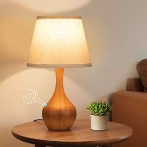 16.1″ Touch Table Lamp for Nightstand, 3 Way Dimmable Small Bedroom Lamp