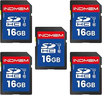 16GB SD Card, 5 Pack SDHC Memory Cards UHS-I U1 Class10 Secure Digital Card