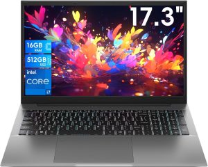 17.3 Inch Laptop, Core i7 CPU (Up to 4.5 GHz), 16GB RAM, 512GB SSD, WIFI 6