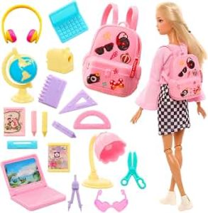 19 Pcs Girl Doll School Accessories for 11.5 Inch Doll School Playset