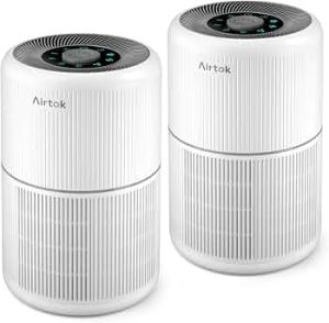 2 Pack Air Purifier for Home Bedroom with H13 True HEPA Filter for Smoke, Smokers, Dust, Odors, Pollen, Pet Dander | Quiet 99.9% Removal to 0.1 Microns | White Available for California