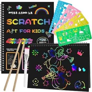 2 Pack Scratch Paper Art Set: Notebooks Arts Supplies and Crafts for Kids