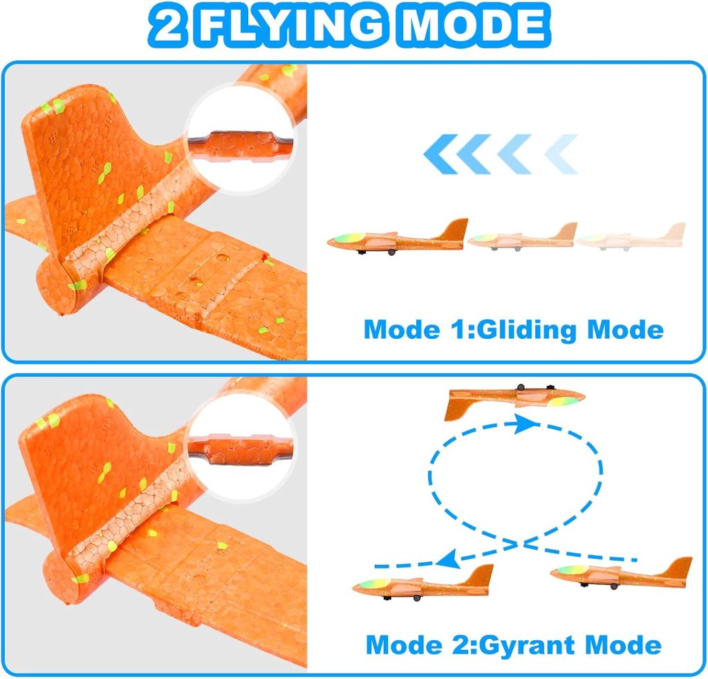 3 Pack Airplane Launcher Toys, 13.2 in LED Foam Glider Kids 4-12