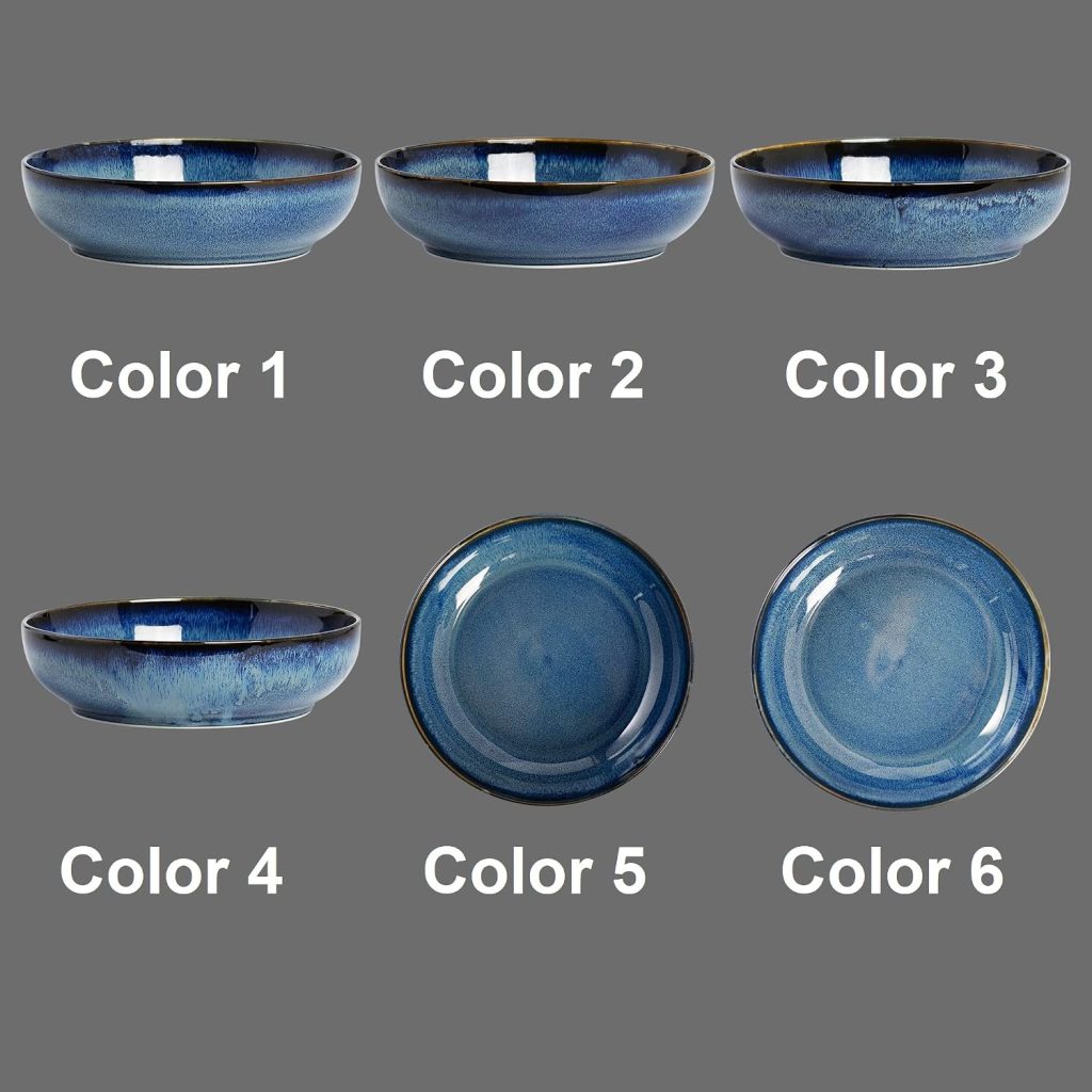 30oz Ceramic bowls set of 4-8″ serving bowls for Kitchen,Pasta,Salad-Dishwasher & Microwave Safe Perfect for Housewarming, Thanksgiving, Christmas-Royal Blue