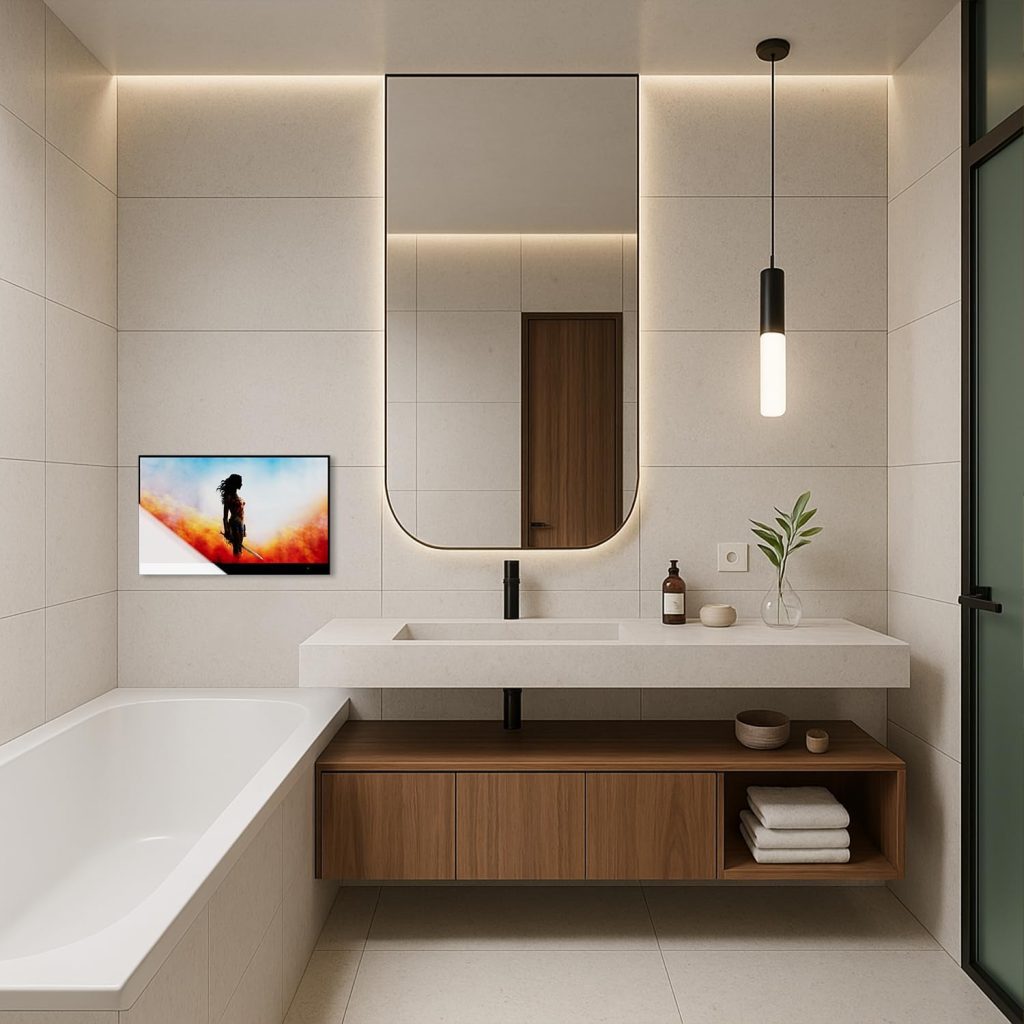 32 Inch Smart Mirror TV, 4K UHD Waterproof LED TV for Bathrooms and Hotels