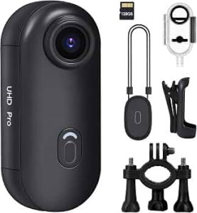 4K 128GB Thumb Action Camera, Hands-Free Magnetic POV Sports Cam