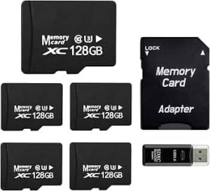 5-Pack 128GB Micro SD Card for Dashcam & Security Cam U3 V30 A1