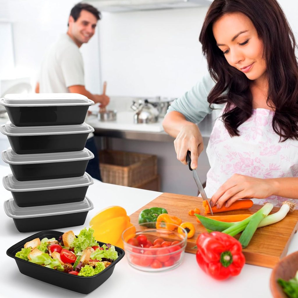 50 Pack 38oz Meal Prep Containers Reusable for Food Prep BPA Free