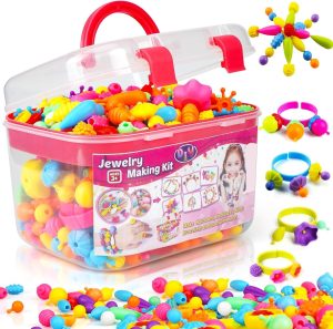 520+ Pop Beads, Jewelry Making Kit for Girls, 3 4 5 Years Old Birthday Gift