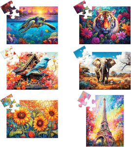 6 Pack 16 Large Piece Puzzles for Seniors Dolphin Tower Dementia Puzzles