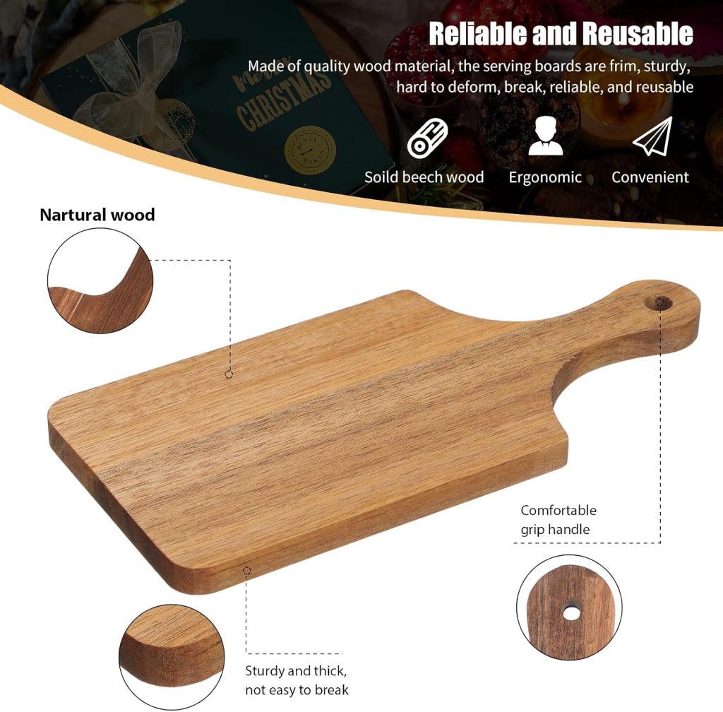 6 Pcs Wood Cutting Boards for Crafts, Acacia