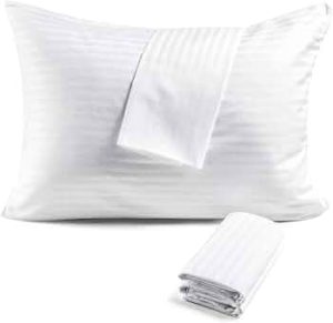 600TC 100% Cotton Pillow Protectors, Standard Size (20×26), 4 Pack