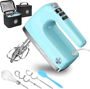9-Speed Digital Hand Mixer Electric Handheld, 500W DC Motor
