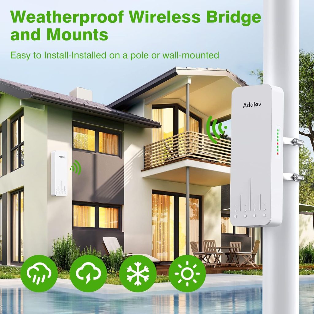 AdaLov CPE660 3KM Outdoor Wireless Bridge 5.8GHz Point to Point WiFi CPE