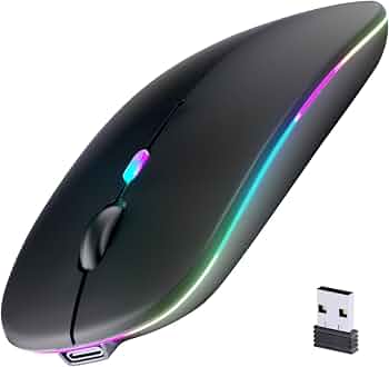 Afaartcci Rechargeable Wireless Mouse, Silent Bluetooth Mouse (Black)