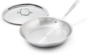 All-Clad D3® Stainless Steel 12″ Fry Pan with Lid, Made in the USA