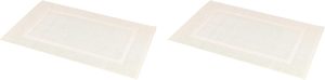 Amazon Basics Banded Bathroom Bath Rug Mat, Machine Washable, Super Absorbent, 100% Cotton, 20″ W x 31″ L, Cream (Pack of 2)