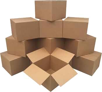 Amazon Basics Cardboard Moving Boxes, Large 20″ x 20″ x 15″, Brown, 12-Pack