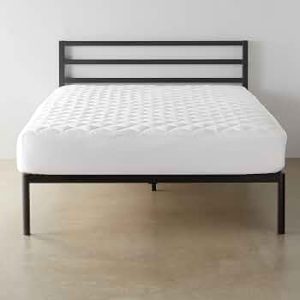 Amazon Basics Hypoallergenic Quilted Plush and Breathable Mattress Topper Pad, 18 Inches Deep, Padded, Washable, Queen, White