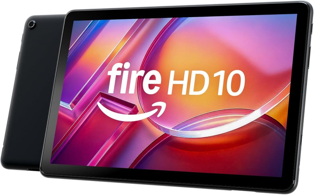 Amazon Fire HD 10 tablet, built for relaxation, 10.1″ vibrant Full HD screen, octa-core processor, 4 GB RAM, 32 GB, Black