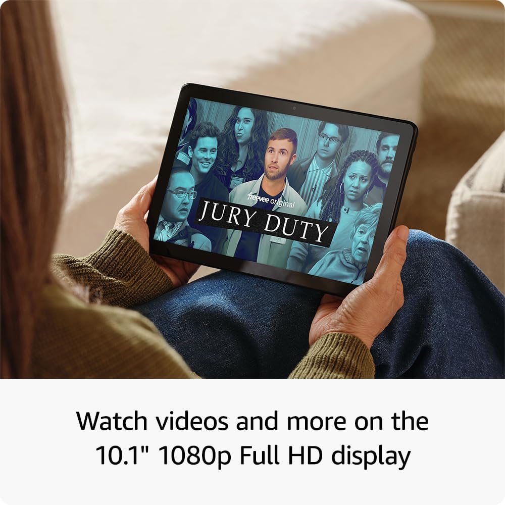 Amazon Fire HD 10 tablet, built for relaxation, 10.1″ vibrant Full HD screen, octa-core processor, 4 GB RAM, 32 GB, Black
