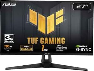 ASUS TUF Gaming VG27AQ3A 27 Inch 1440p 180Hz G-SYNC Gaming Monitor