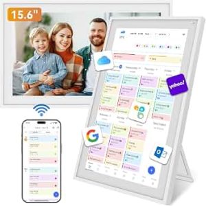 Digital Calendar, 15.6″ Smart Wall Touchscreen Interactive Display for Family Schedules, Chore Charts, Achievement Rewards Multi-Phone Two-Way Sync Wall Planner Digital Photo Frame