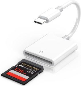 USB C SD Card Reader, Digital Camera Adapter iPhone 18, Trail Camera SD Card Reader USB C Memory Card Reader for iPhone 17/16/15/iPad/MacBook/iMac/Galaxy/Android