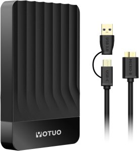YOTUO 500GB External Hard Drive, Portable Storage Expansion HDD, USB 3.0 & USB-C for PC, Mac, Desktop, Laptop, Smartphone, PS4, Xbox One, Xbox 360, Office & Game Black