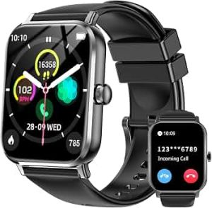 Smart Watch for Men Women with Calling, 1.83″ Fitness Tracker with Heart Rate/Sleep Monitor, Step Tracker, New Gen Fitness Watch with 120 Sports Modes, IP68 Waterproof Smartwatch for Android/iOS Black