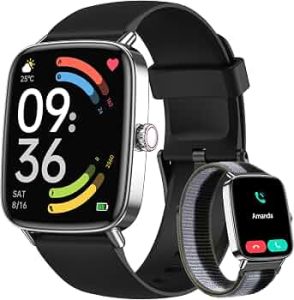 Smart Watch for Women Men, 2 Bands Health&Fitness Watch for iPhone/Android, Make Call and Message Notice, 24/7 Heart Rate/Sleep/SpO2 Tracker, 1.85″ HD Smartwatch with 110 Sport Modes, IP68 Waterproof