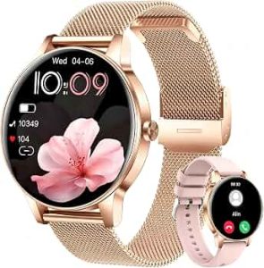 Smart Watches for Women,1.27″ Fitness Watch for Android/iPhone, Two Bands