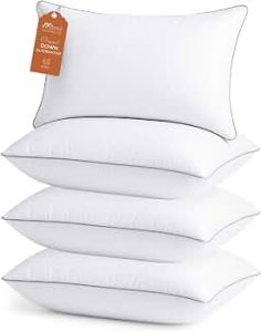 Sasttie Firm Pillows Standard Size Set of 4, Full Size Bed Pillows for Side, Back, and Stomach Sleepers – Oeko-Tex Certified Down Alternative Plump Filling – Hotel Quality and Machine Washable, 4 Pack