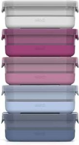 Ello 3.7 Cup Plastic Meal Prep Containers, 10 Pc, 5 Pack, Elderberry