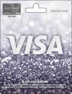 Visa Physical Gift Card $50 (plus $4.95 Purchase Fee)