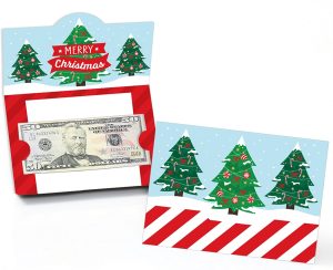 Snowy Christmas Trees Gift Card Holders – Set of 8