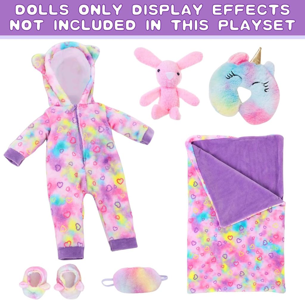 American 18″ Doll Clothes and Sleep Bag Accessories Sleepover Outfit Set