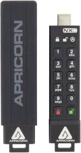 Apricorn 128GB Aegis Secure Key 3 NXC 256-Bit Hardware-Encrypted USB 3.2 Type C Flash Drive, FIPS 140-2 Level 3 Validated (ASK3-NXC-128GB), Black