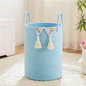 Artfeel Laundry Basket,Cotton Rope Woven Clothes Hamper for Nursery,60L
