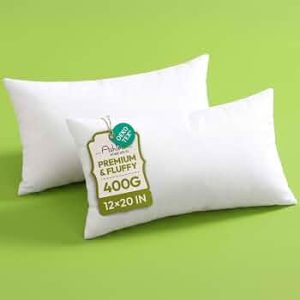 Ashler 12×20 Pillow Inserts Set of 2, Hypoallergenic Lumbar Pillow