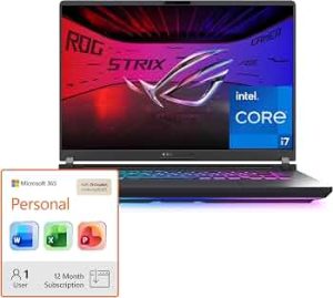 ASUS ROG Strix G16 (2025) Gaming Laptop, 16″ FHD+ 165Hz/3ms, RTX 5060, i7 14650HX, 16GB DDR5, 1TB SSD + Microsoft 365 Personal 12-Month Subscription Bundle